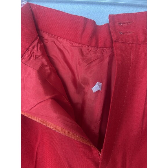 VTG Giorgio Sant'Angelo Shorts Womens Red Wool High Rise Pleated Bermuda Sz 12 - Picture 6 of 7